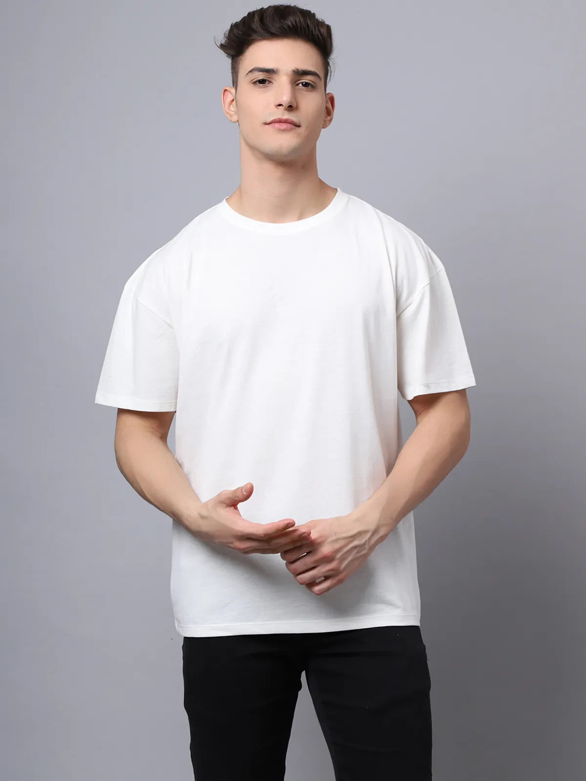 Off-White Plain Oversized T-shirt For Men