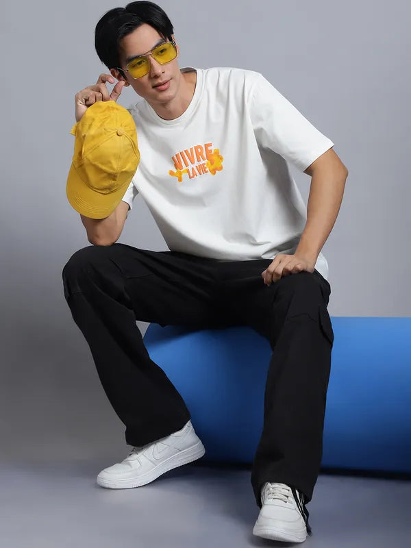 Chest Print Oversized Tee