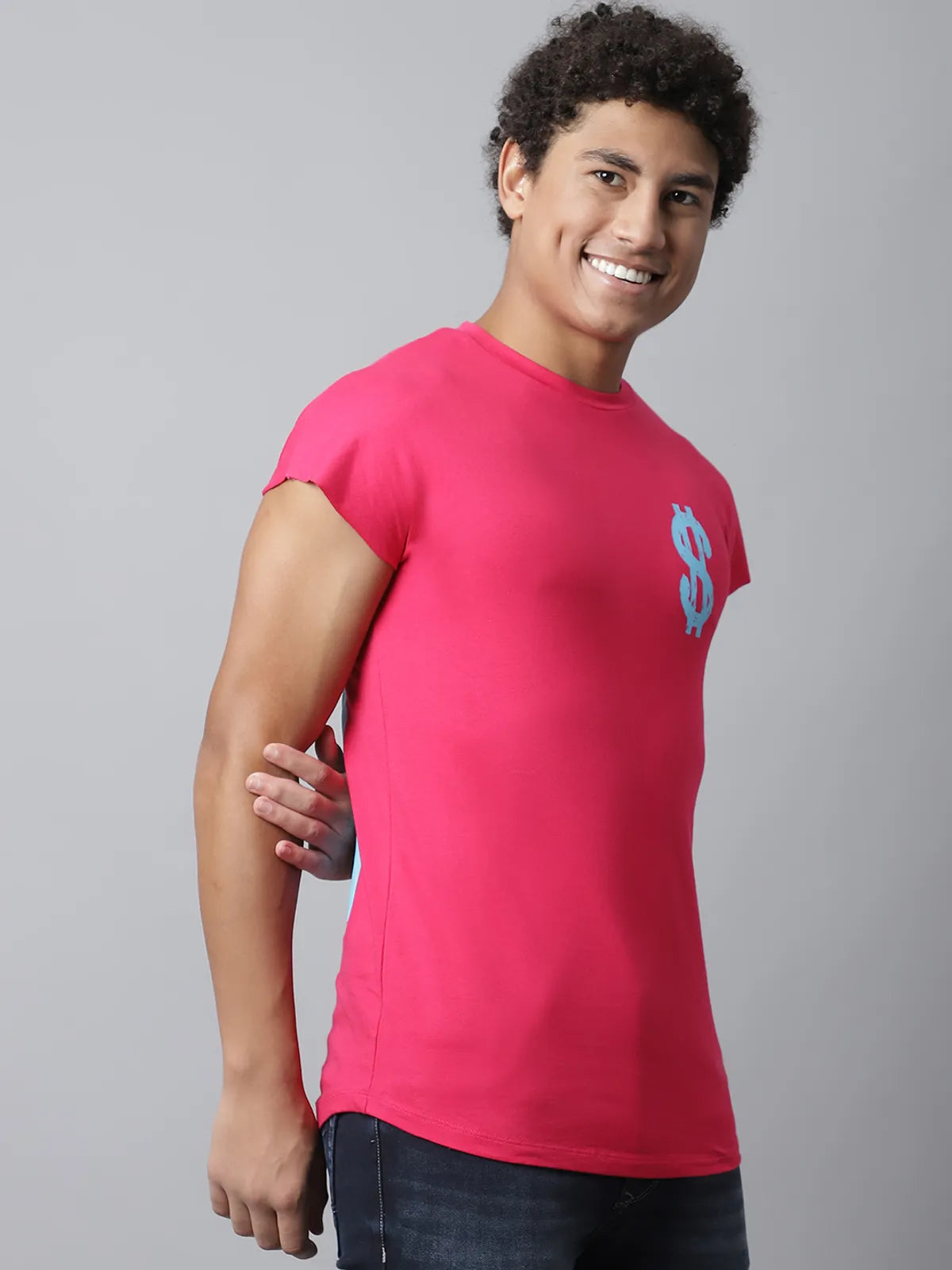 Pink Dollar Sign Regular-Fit T-shirt For Men