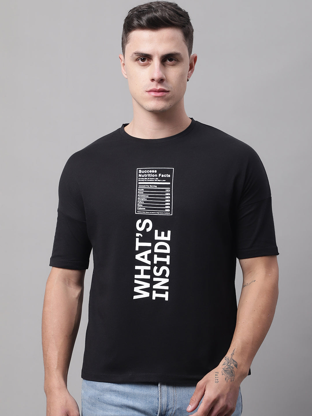 Whats Inside Printed Black Color Regular Fit T-shirt - M image