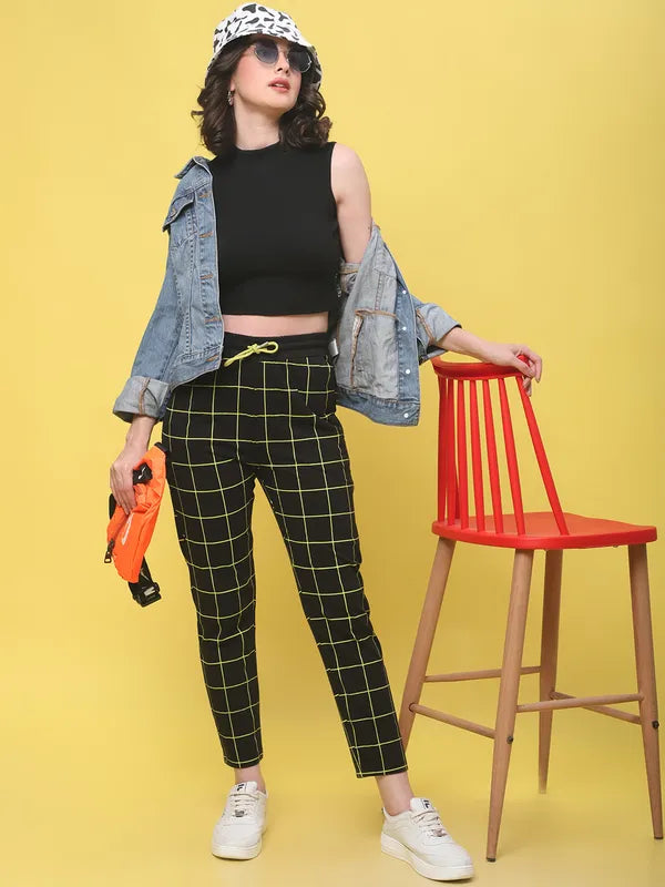 Women�s Black Cotton Printed Joggers image 1