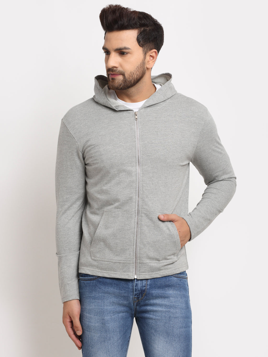 DOOR74 STYLISH HOODED JACKET WITH POCKETS image 1