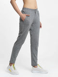 Grey Cotton Printed Joggers For Women - L image