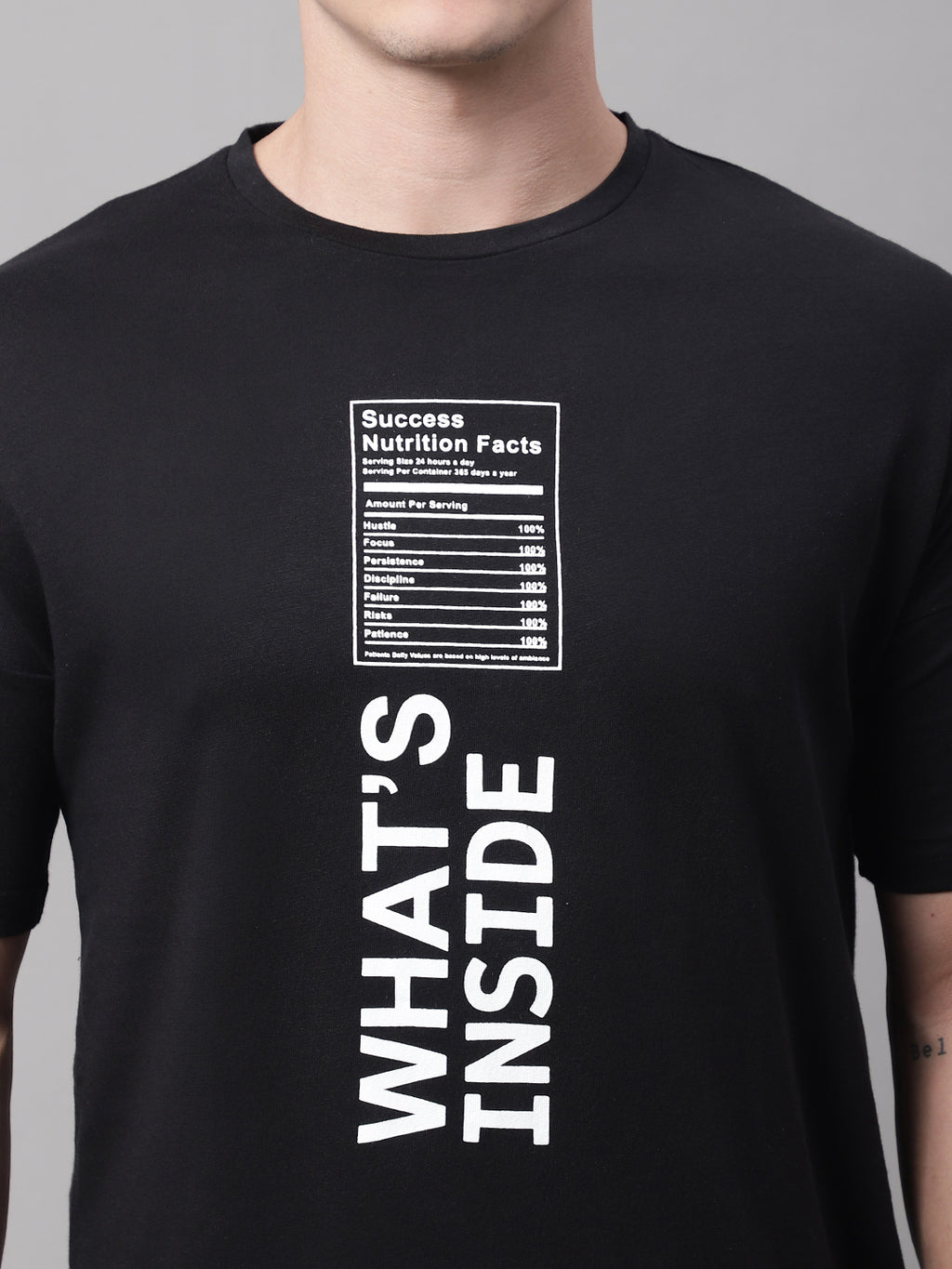 Whats Inside Printed Black Color Regular Fit T-shirt image 0