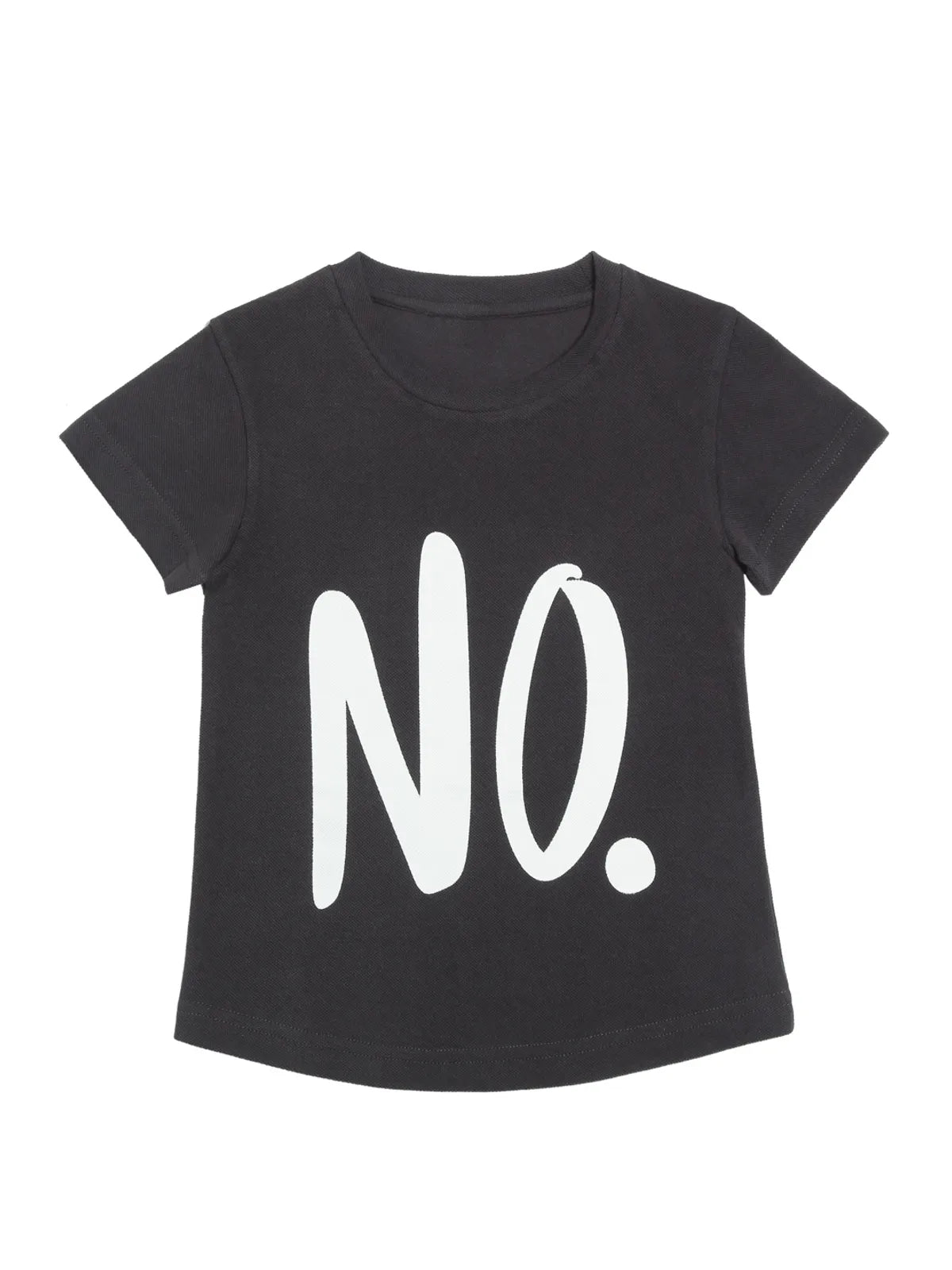 Door74 Unisex Grey No Printed Round Neck T-Shirt - 11-12Y image