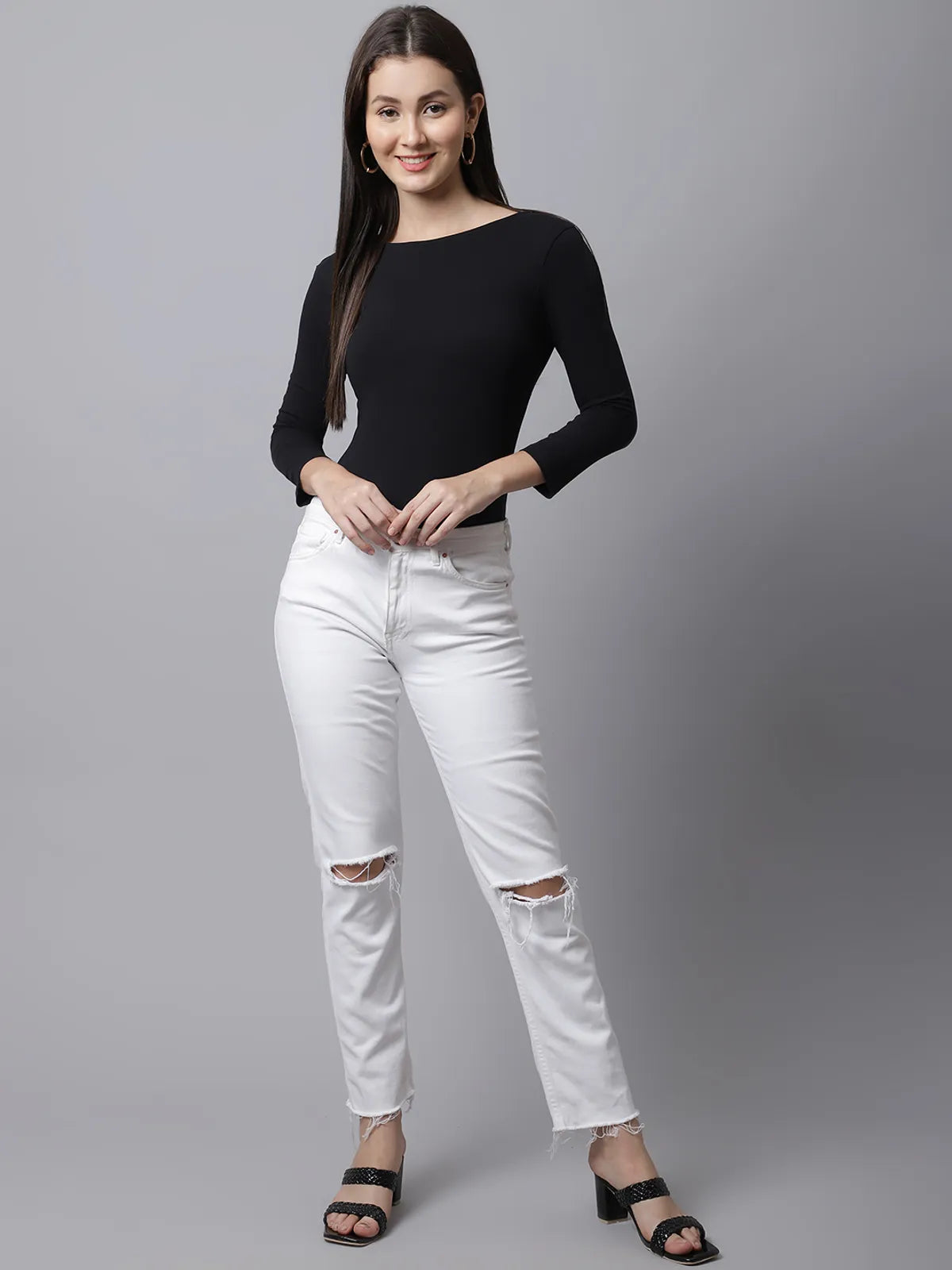 Black Bodysuit For Women - XS, Black image