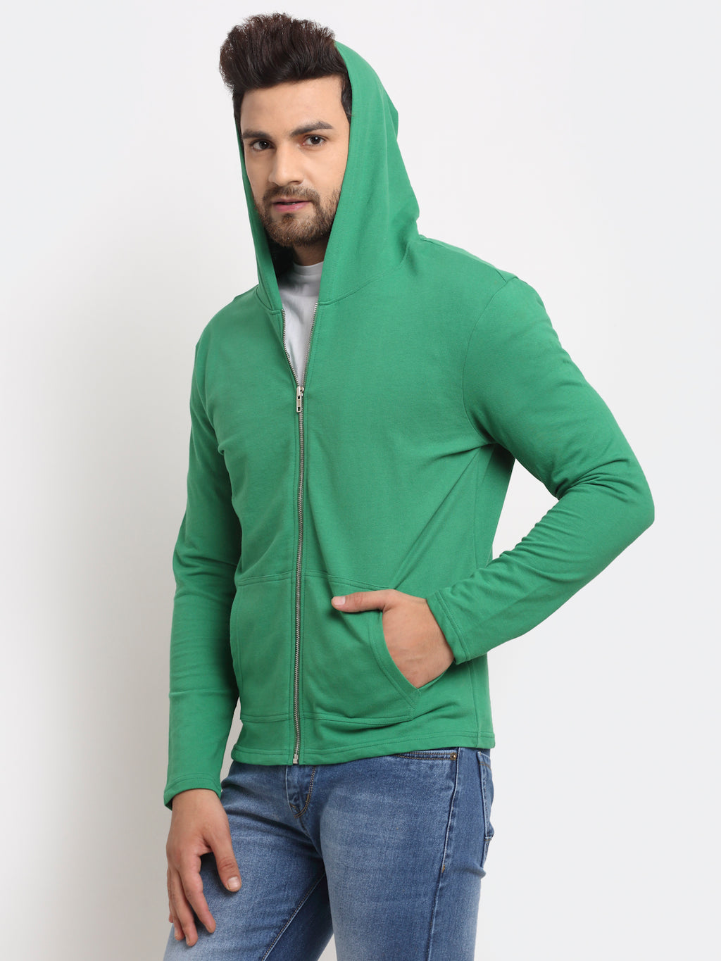 DOOR74 STYLISH HOODED JACKET WITH POCKETS image 3