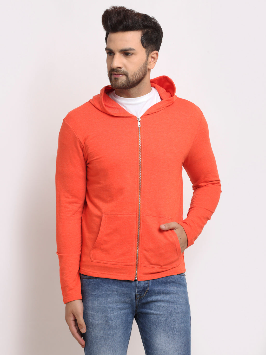 DOOR74 STYLISH HOODED JACKET WITH POCKETS - M image