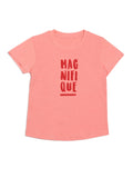 Door74 Unisex Pink Magnifique Ptinted Round Neck T-Shirt image 0