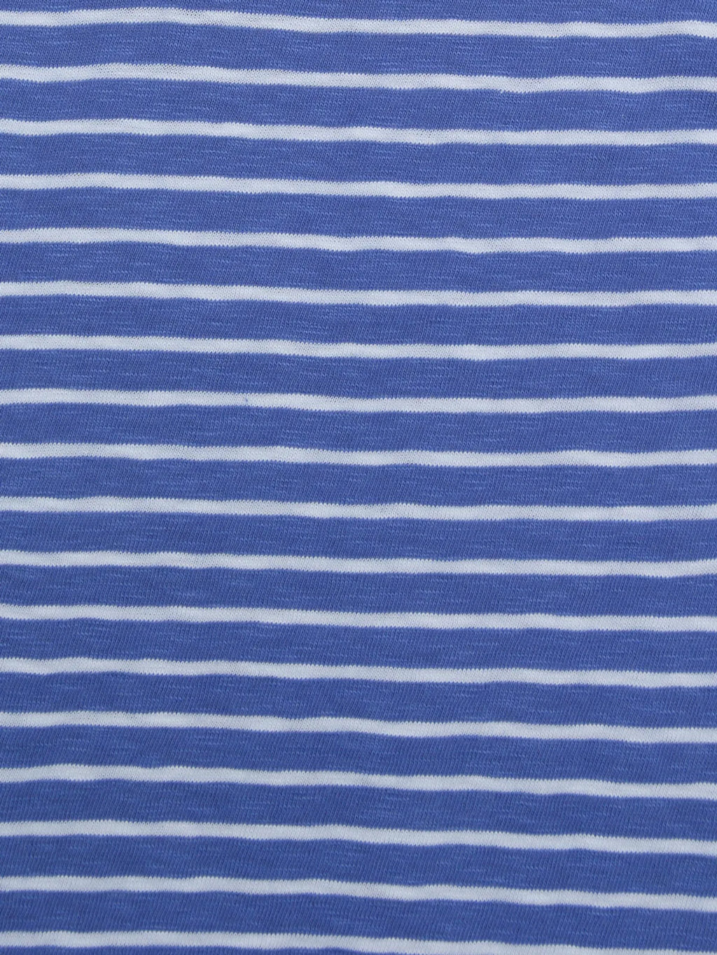 Door74 Unisex Blue White Striper Round Neck T-Shirt - 7-8Y image