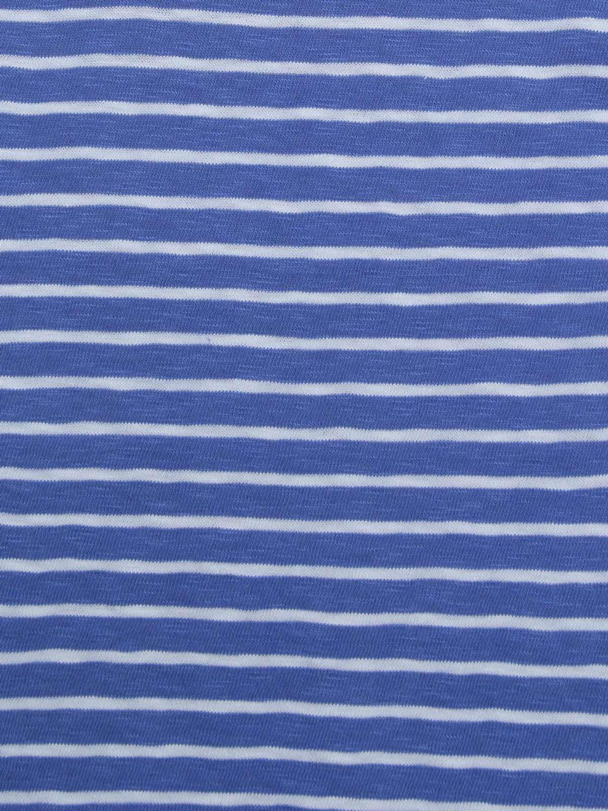 Door74 Unisex Blue White Striper Round Neck T-Shirt - 7-8Y image