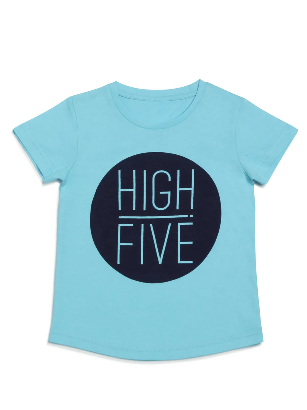 Door74 Unisex Blue High Five Printed Round Neck T-Shirt - 13-14Y image