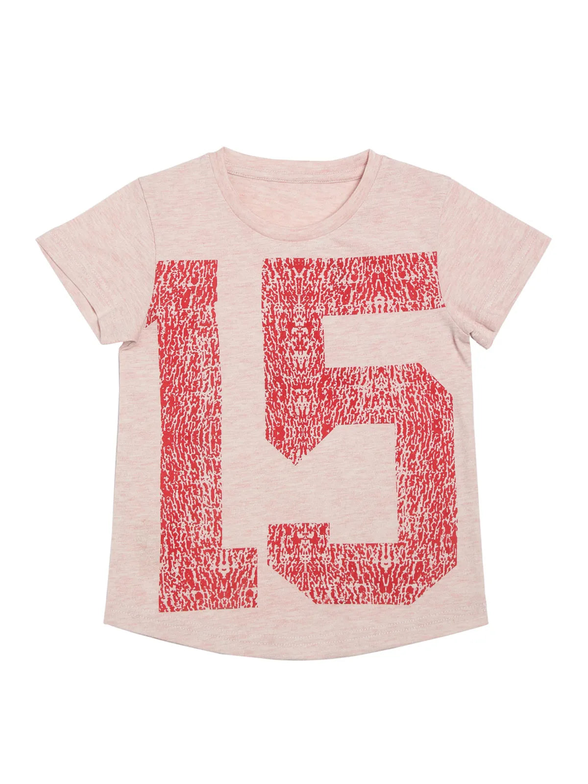 Door74 Unisex Pink 15 Printed Round Neck T-Shirt - 5-6Y image