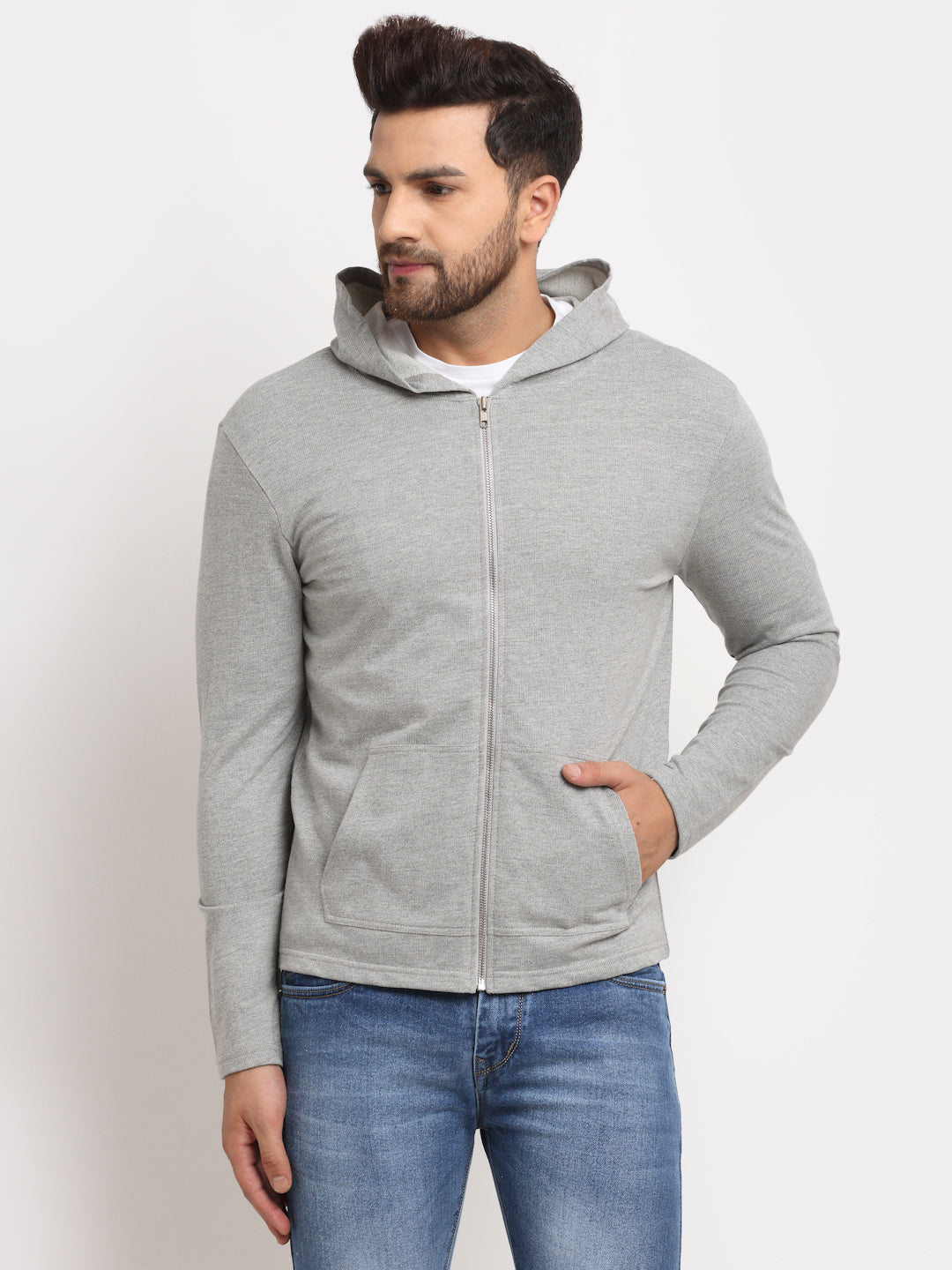 DOOR74 STYLISH HOODED JACKET WITH POCKETS - S image