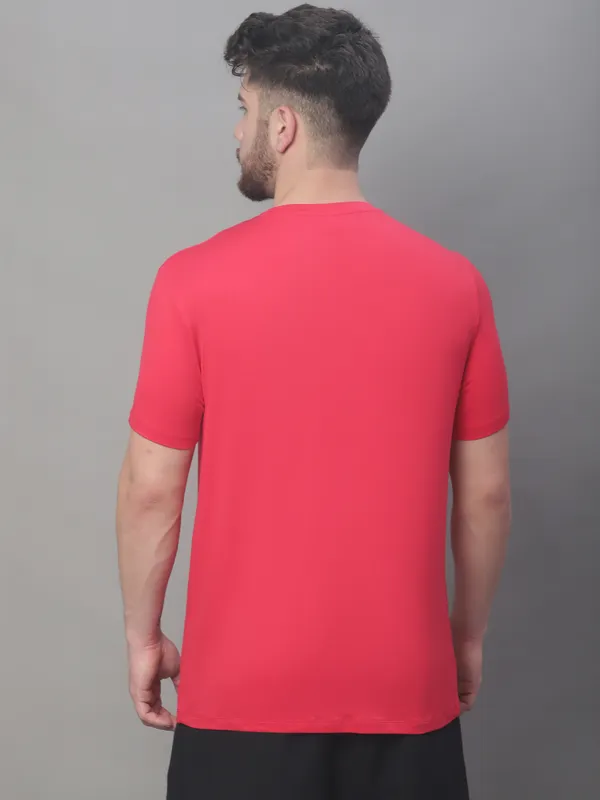 Red Cotton Printed Regular Fit T-Shirt For Men - Image 4