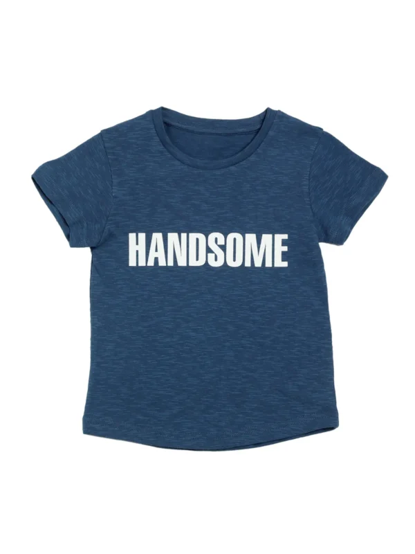 Door74 Boys Navy Handsome Printed Round Neck T-Shirt