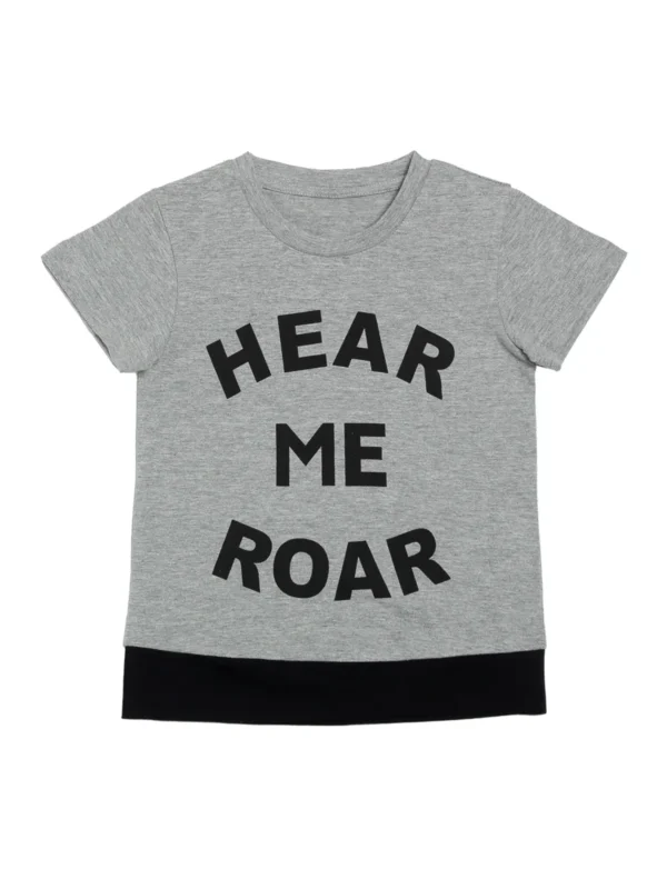 Door74 Unisex Grey Hear Me Roap Printed Round Neck T-Shirt