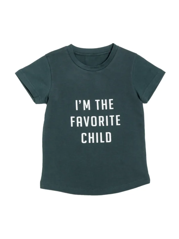 Door74 Unisex Green Favorite Child Printed Round Neck T-Shirt