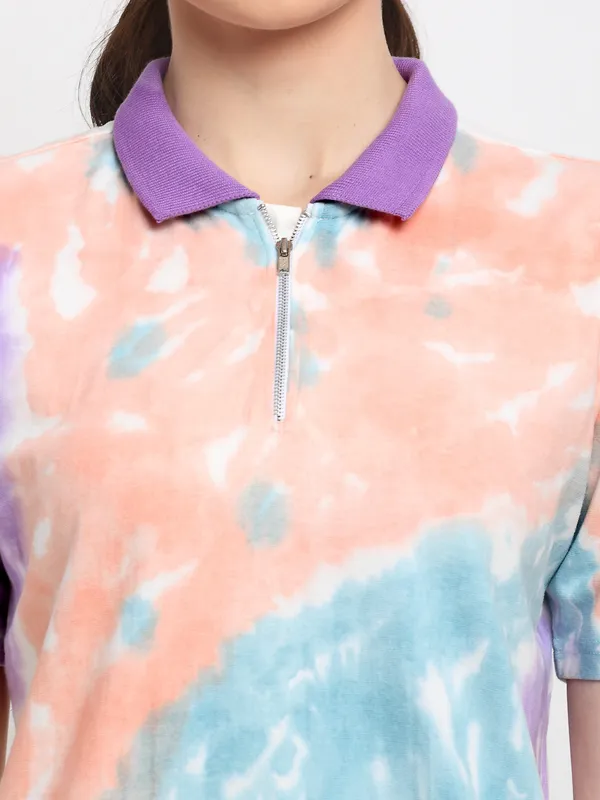 Door74 Tie and Dye Collar Dress - Image 3