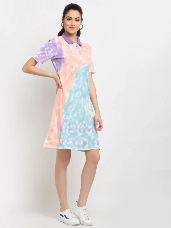 Door74 Tie and Dye Collar Dress