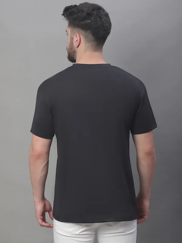 Black Cotton Printed Oversized T-Shirt For Men - Image 4