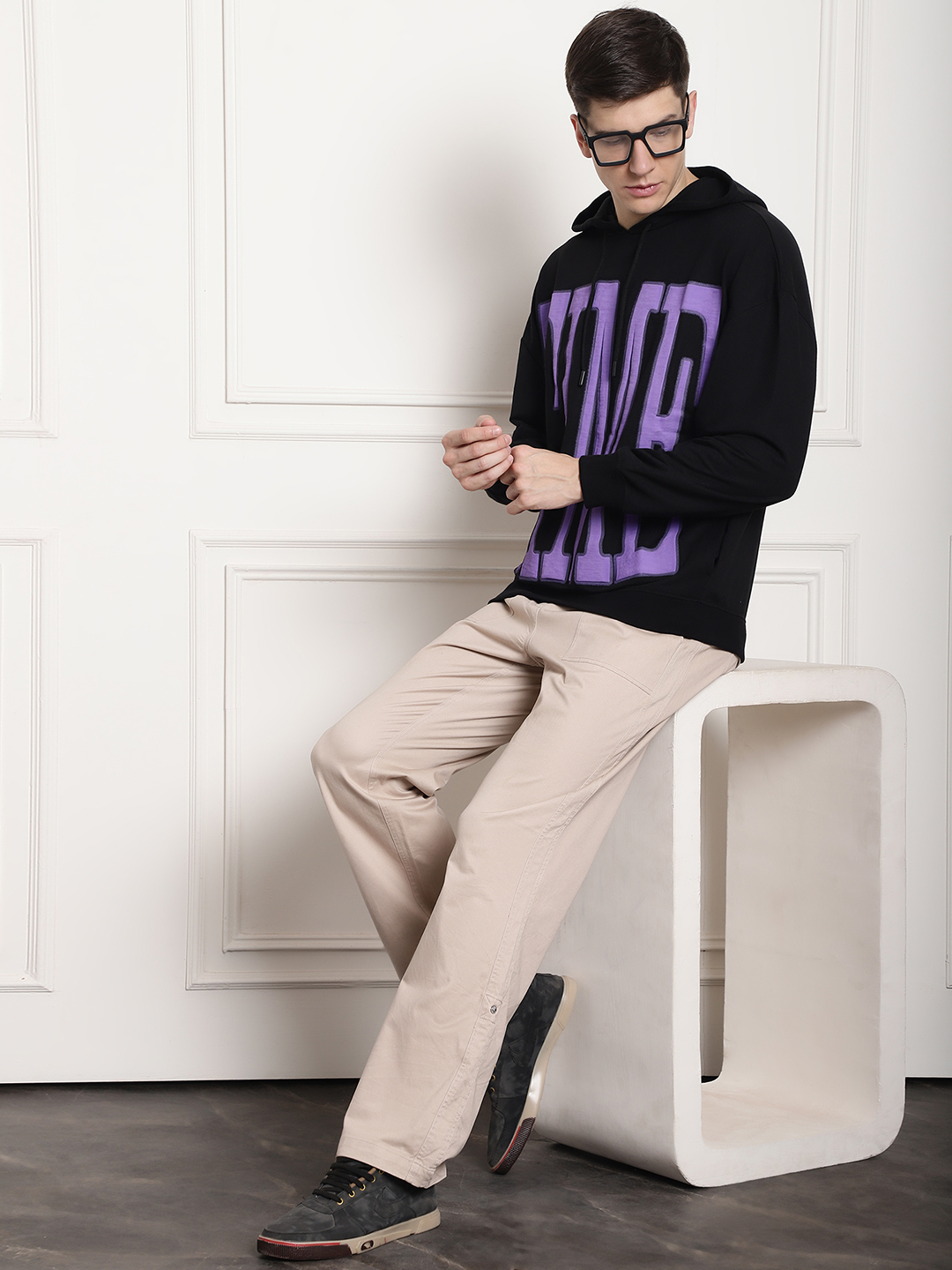 Men Printed Hooded Sweatshirt - Image 2