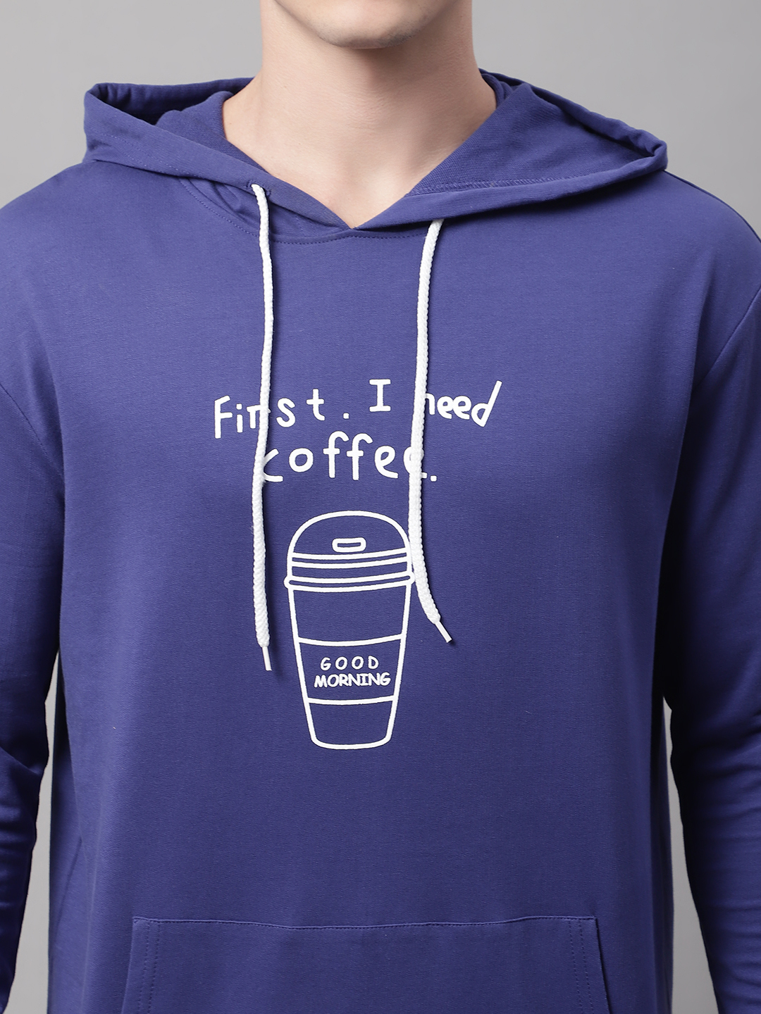 Men Typography Printed Hooded Sweatshirt - Image 4