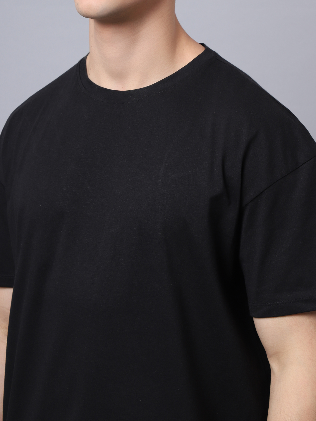 Men Black Typography Printed Oversized T-shirt - Image 2