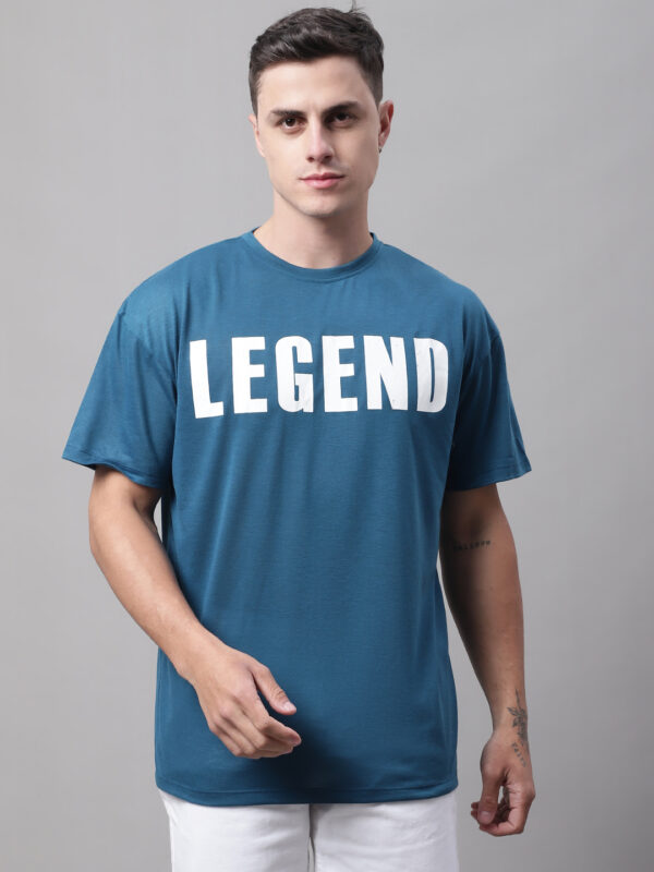 DOOR74 MENS LEGEND PRINTED TEAL COLOR OVERSIZE FIT TSHIRT