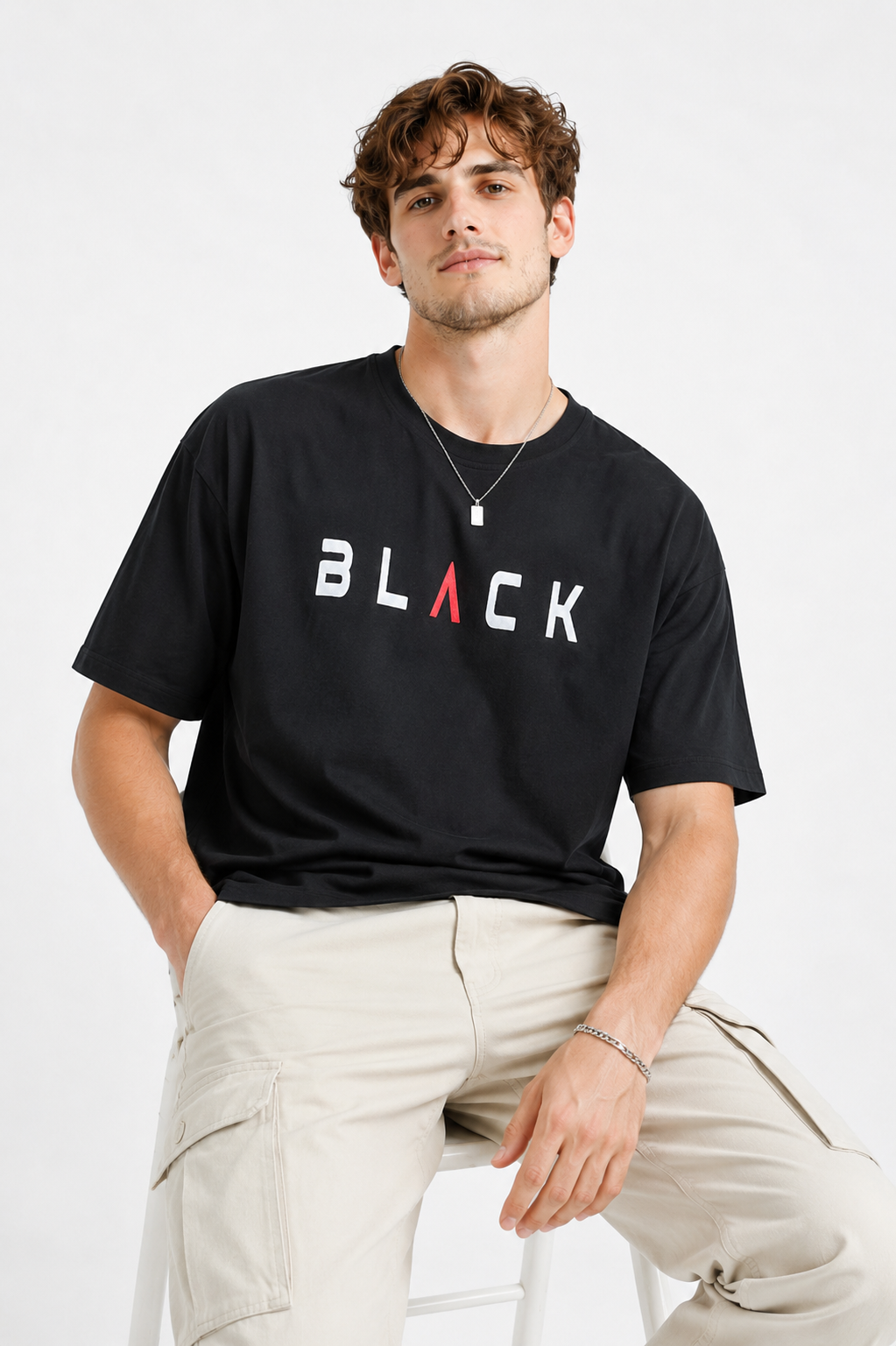 BLACK OVERSIZE FIT TSHIRT