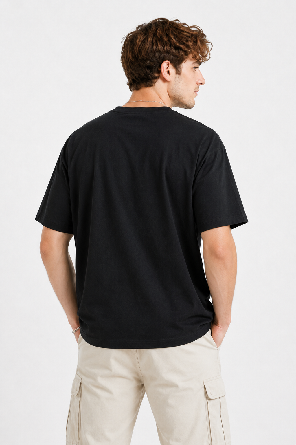 BLACK OVERSIZE FIT TSHIRT - Image 2