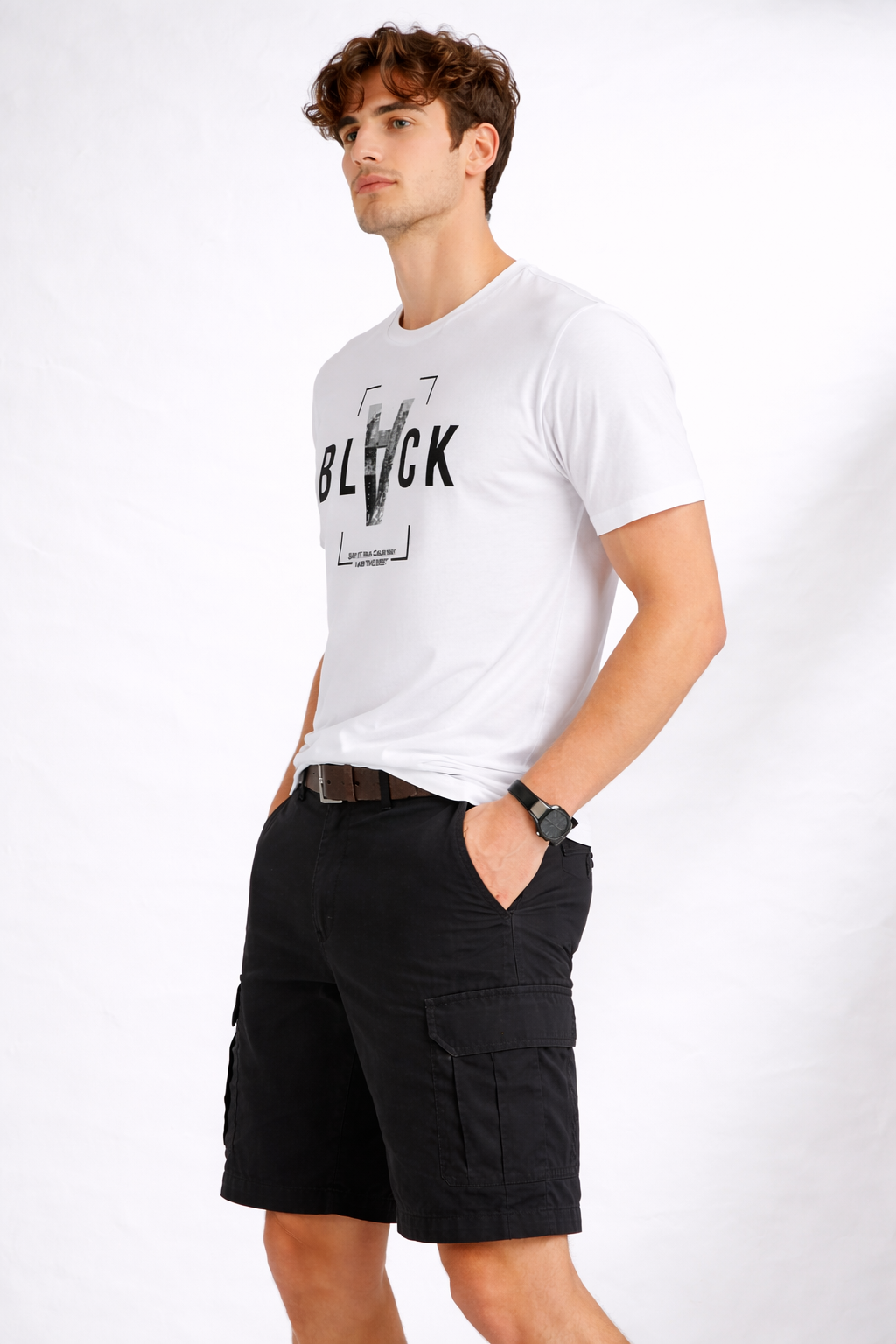 BLACK REGULAR FIT TSHIRT - Image 4
