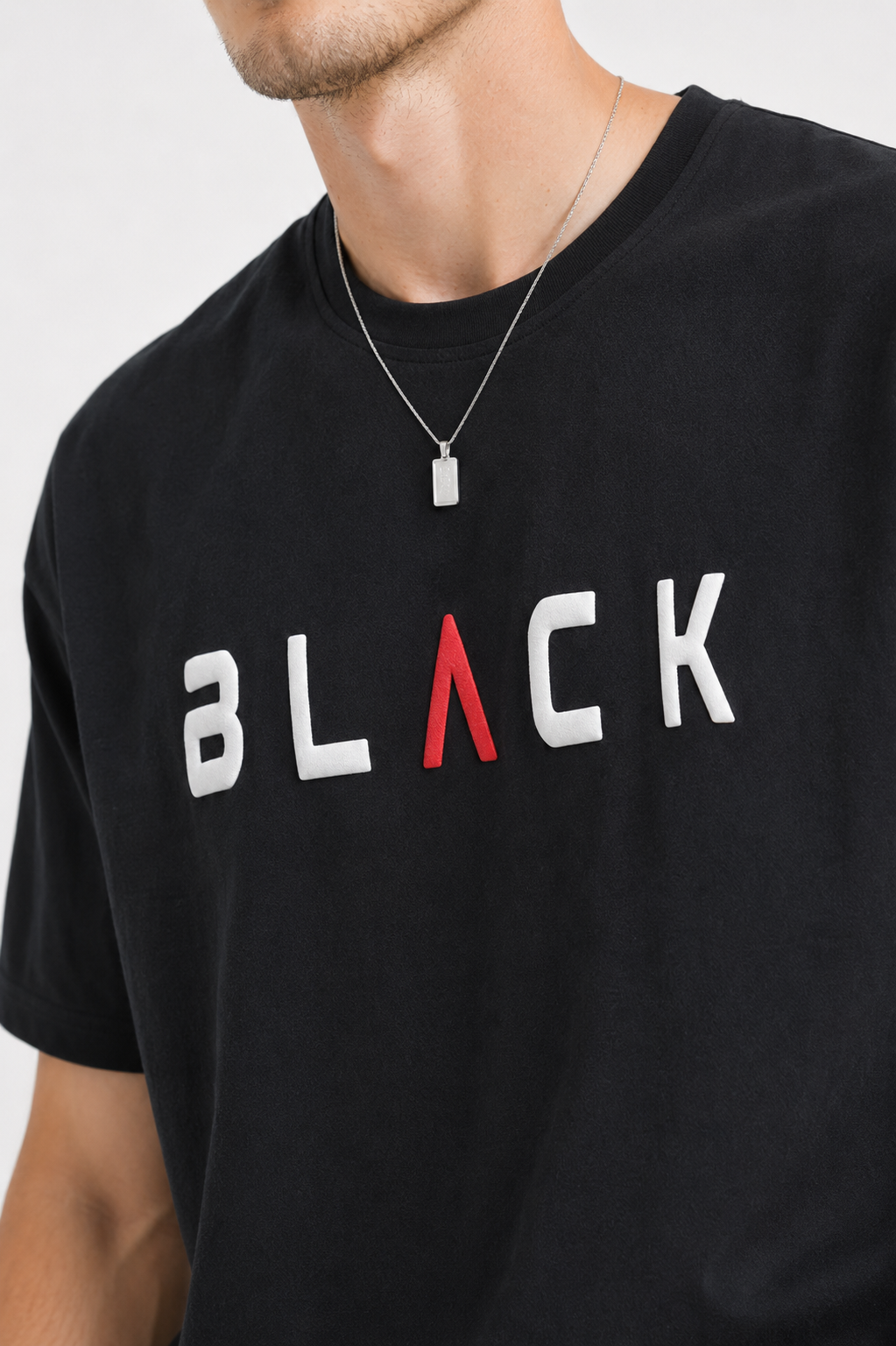 BLACK OVERSIZE FIT TSHIRT - Image 4