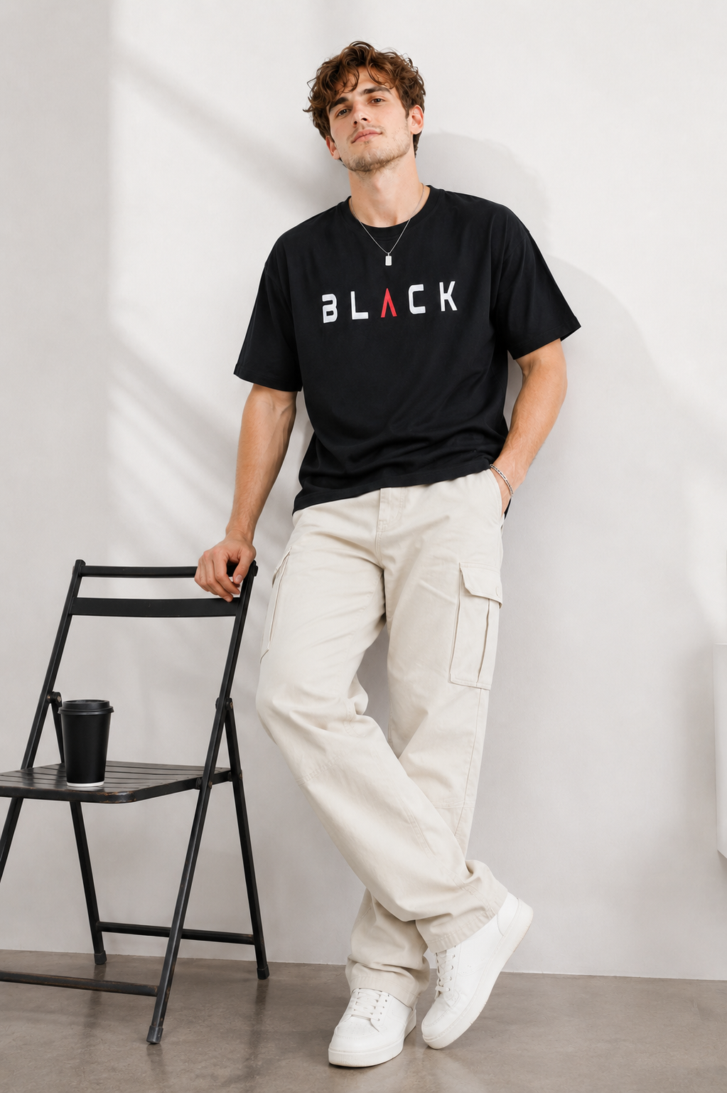 BLACK OVERSIZE FIT TSHIRT - Image 5